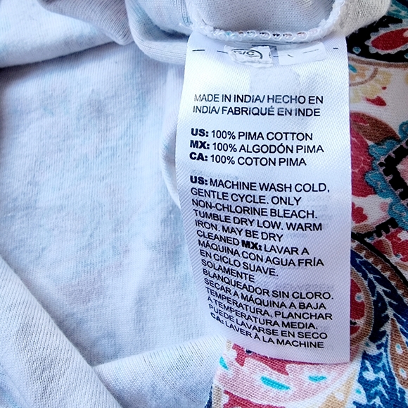 Chico's 100% Cotton Paisley Print T-Shirt - Picture 4 of 6